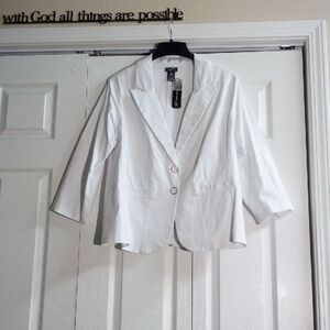 Soho Apparel Women's White Plus Size Blazer 2x
